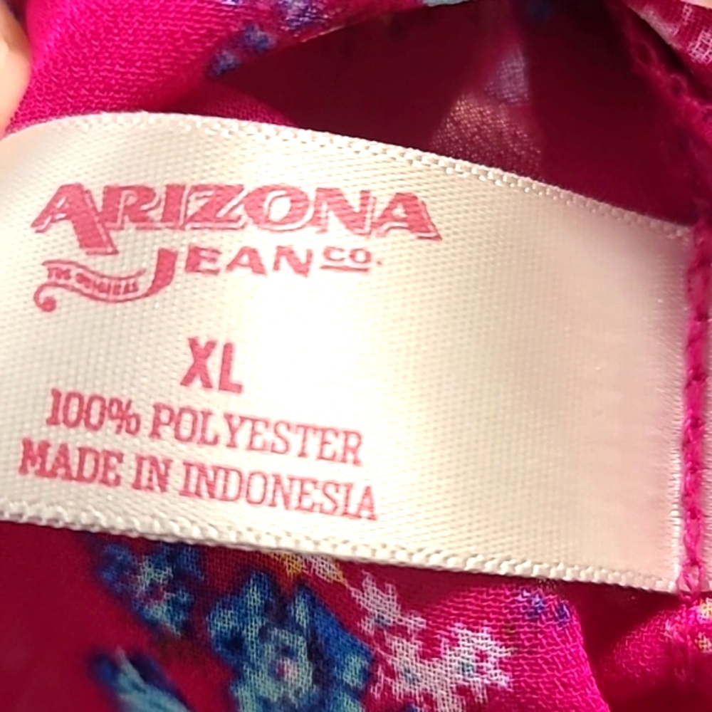 Arizona Jean Co. Sheer Pink Floral Sundress, Cami Dress Underneath, Size XL - Picture 10 of 10